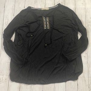 Women’s Faded Glory Black Long Sleeve Blouse- Size 2X